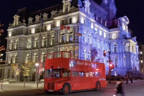 Montreal: Double-Decker Guided Bus Tour at Night
