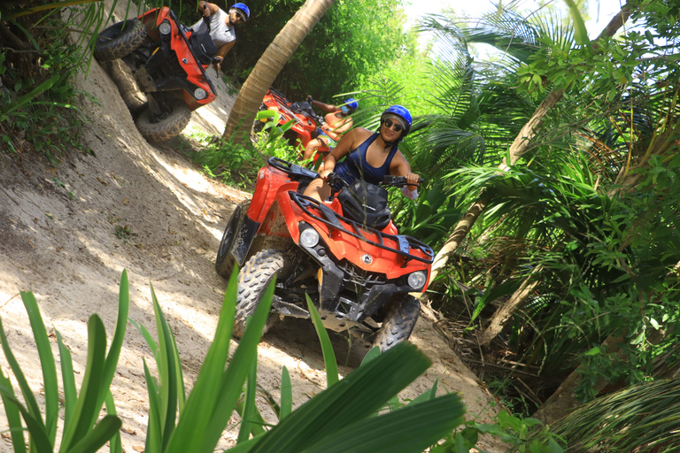 De Cancún: ATV Jungle Trail Adventure et Beach ClubAventure simple en VTT dans la jungle avec accès au club de plage