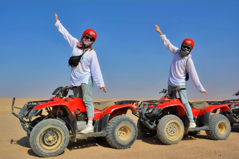 Hurghada: Excursión en quad por el desierto del Sáhara Ciudad beduina y paseo en camello