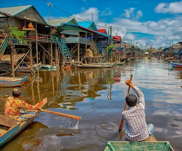 Siem Reap: Passeio de barco pela vila flutuante de Kampong Phluk