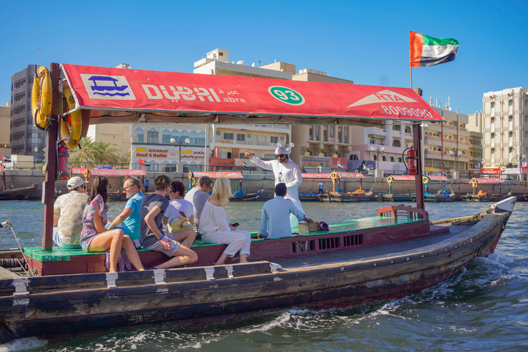 Dubai: Guided Walking Tour with Tea and Abra Water Taxi Shared Tour with English-speaking guide