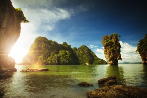 Phang Nga Bay: Kanu-Bootsfahrt bei Sonnenuntergang/Dämmerung & AbendessenPhang Nga Bay Twilight Tour mit Kajak & mit Sonnenuntergang