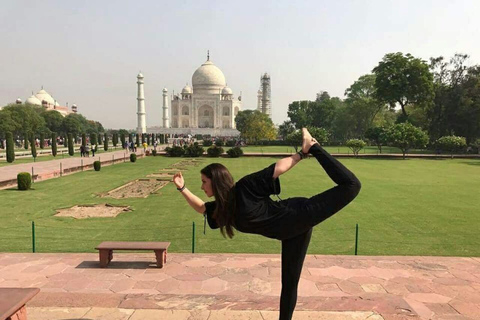 yoga tour in the shed of Taj by certified instructor in Agra