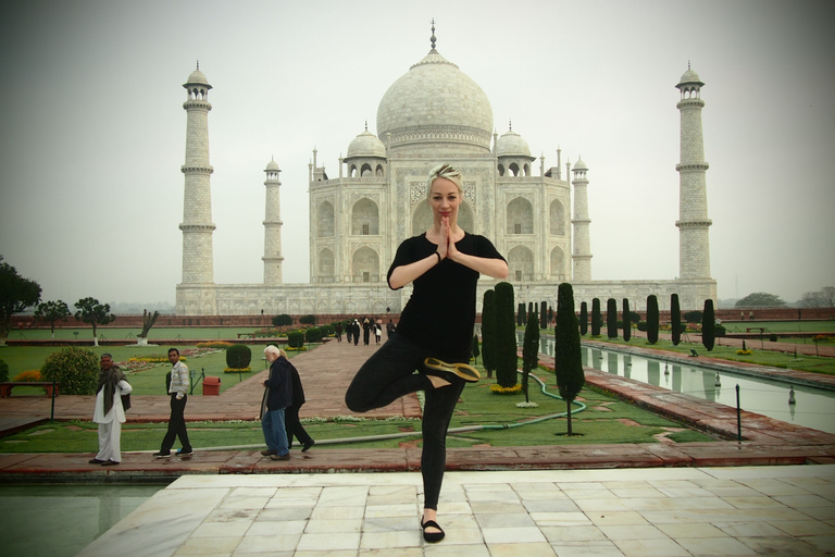 yoga tour in the shed of Taj by certified instructor in Agra