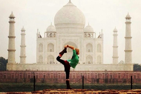 yoga tour in the shed of Taj by certified instructor in Agra