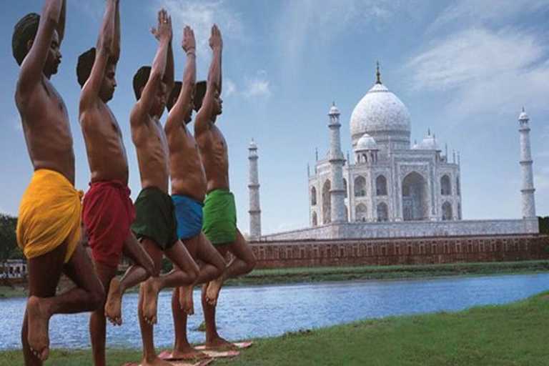 yoga tour in the shed of Taj by certified instructor in Agra