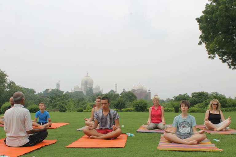 yoga tour in the shed of Taj by certified instructor in Agra