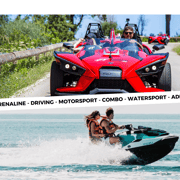 Peguera: Rennwagenfahrt und Jetski-Kombitour