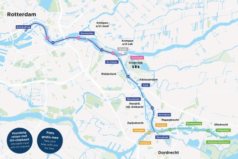 Rotterdam: Billete de autobús acuático a Kinderdijk y Dordrecht