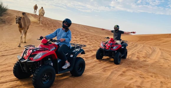 Dubai: Adventure Quad Bike Safari, Camel Ride & Refreshment