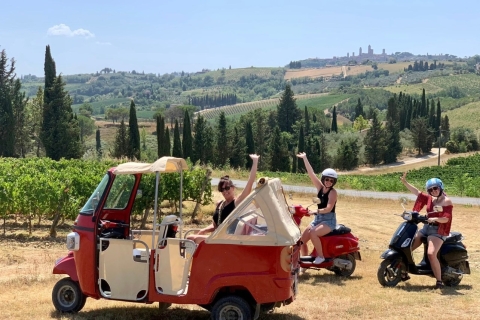 Promenade en VESPA, vignobles, dégustations de vins, villages médiévaux...Florence : Visite des vignobles de Toscane avec déjeuner de 3 plats en Vespa