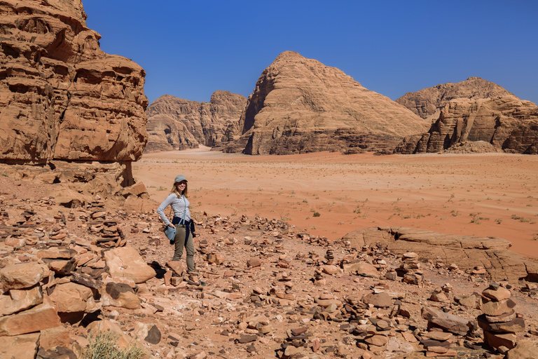 From Wadi Rum: 8 Hour Jeep Tour with Meal & One-Night Stay