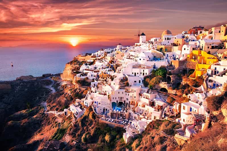 Santorini: tour guidato privato con vista sul tramonto
