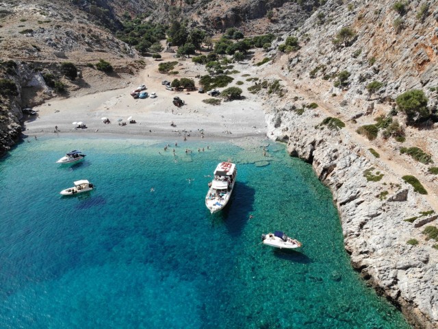 Visit Chania Menies Beach & Chironisia Bay Cruise with Snorkeling in Chania