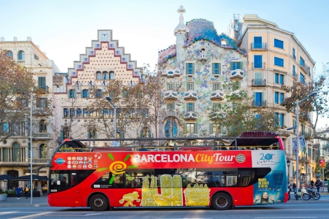 Barcelona: hop on, hop off-bus en ticket Moco Museum48-uurskaart