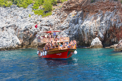 Alanya : Excursion côtière en bateau avec déjeuner et boissonsExcursion côtière en bateau avec déjeuner et boissons