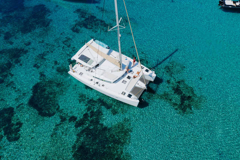 Athènes : Croisière en catamaran avec déjeuner léger et vin