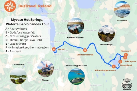 Van Akureyri: Myvatn Lake, Craters & Waterfall Tour