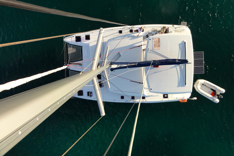 Athènes : Croisière en catamaran avec déjeuner léger et vin