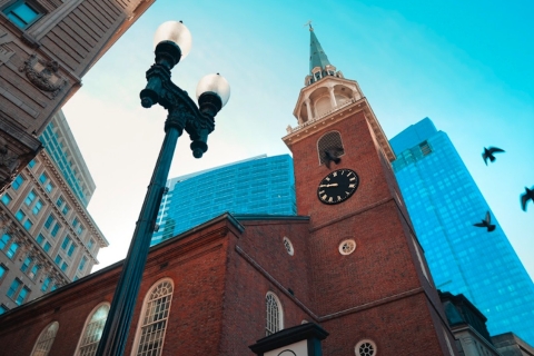 Boston : Entrée de l'Old State House et de l'Old South Meeting House