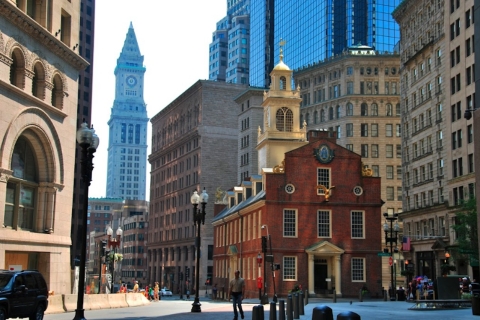 Boston: wejście do Old State House i Old South Meeting House