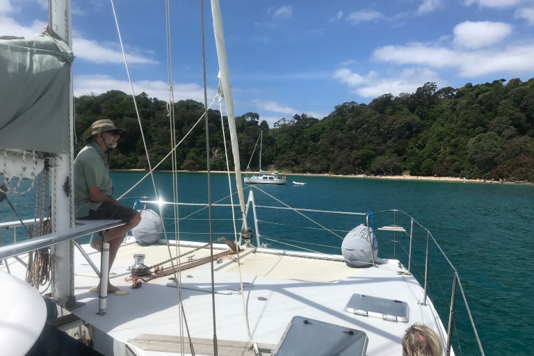 Île Waiheke : Aventure à la voile dans le parc marin du Golfe et déjeunerÎle Waiheke : Premium Hauraki Gulf Eco Sailing Adventure