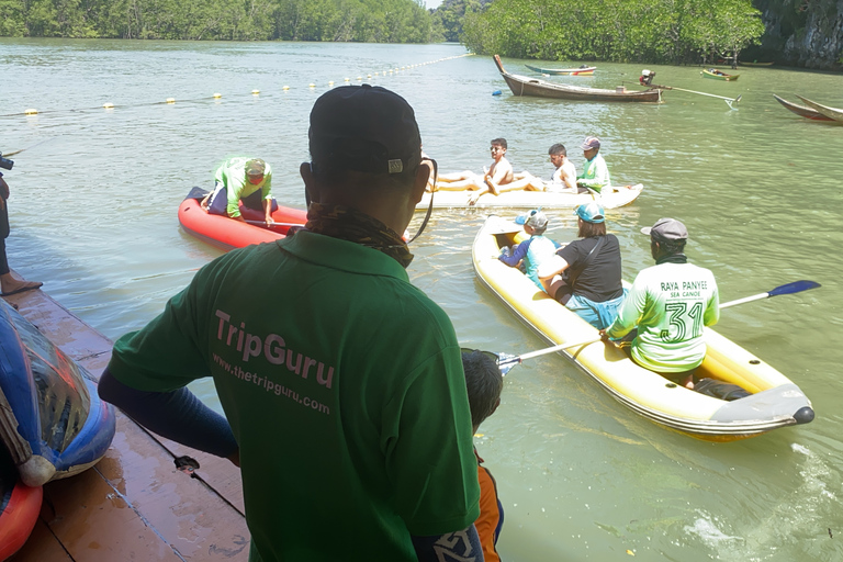 Z Phuket: wyspa Jamesa Bonda i wycieczka kajakiem łodzią LongtailWycieczka grupowa - Rawai, Chalong, Wichit Pickup