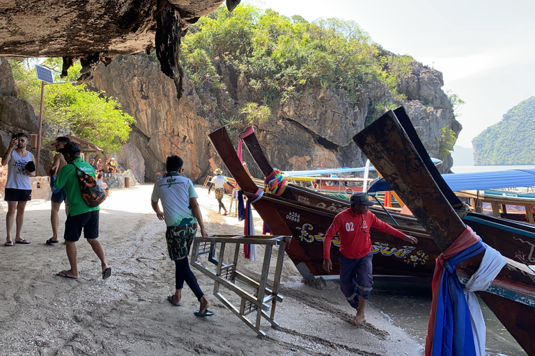 Desde Phuket: isla de James Bond y recorrido en canoa en bote de cola largaTour en grupo: recogida en Rawai, Chalong y Wichit