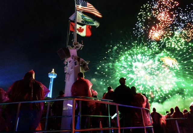 Visit Niagara Falls, Canada Evening Fireworks Cruise in Niagara Falls, New York, USA
