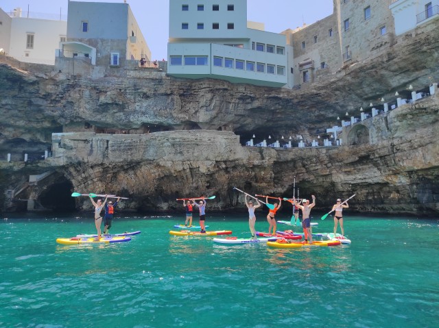 Visit Polignano a Mare Guided SUP Tour to Caves and Coves in Castellana Grotte
