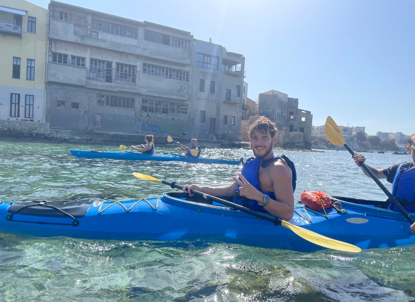 Chania: Havkajak-tur langs kysten om morgenen