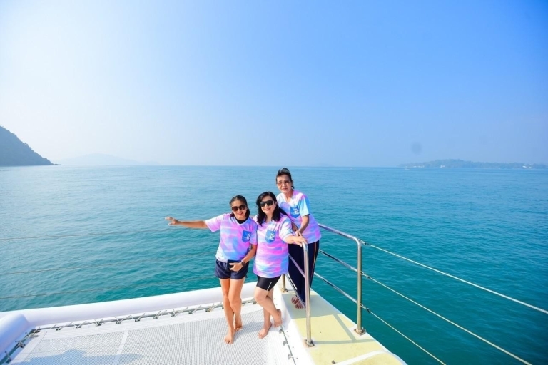 Phuket: Coral Yacht Boat Tour to Coral Island with Sunset Halfday Coral Island and Sunset by Catamaran Yacht