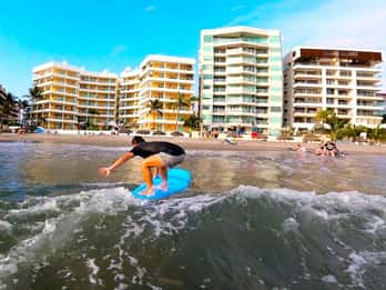 Surfing on the north of the bay