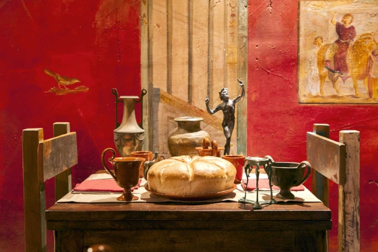 Ruinen von Pompeji und römisches Mittagessen: Antike Gerichte