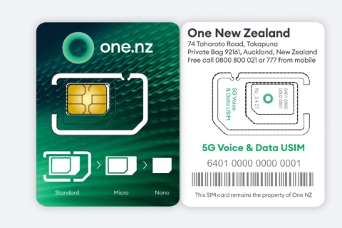 Lotnisko w Auckland: podróżna karta SIM 5G dla Nowej Zelandii20 GB + rozmowy i SMS-y