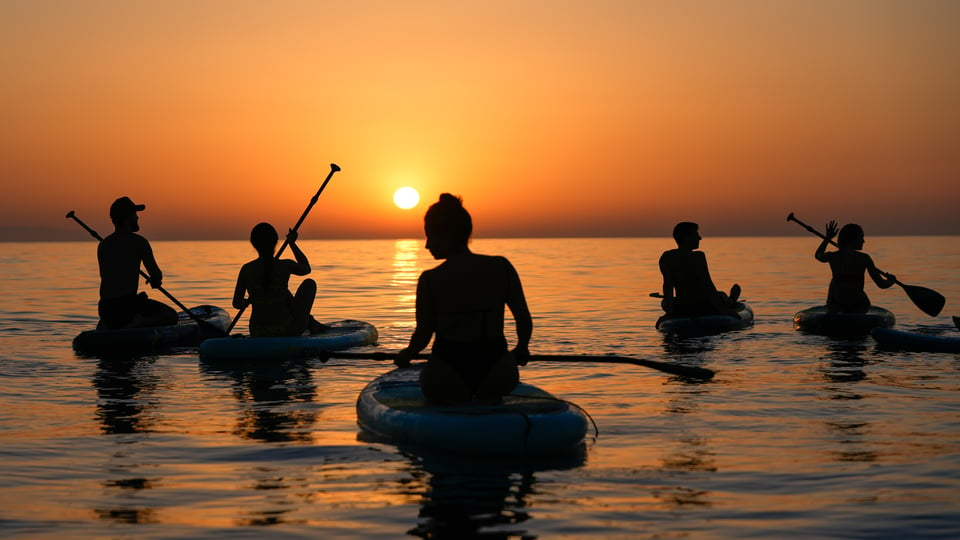 Barcelone : Paddleboard au lever du soleil avec moniteur et photos