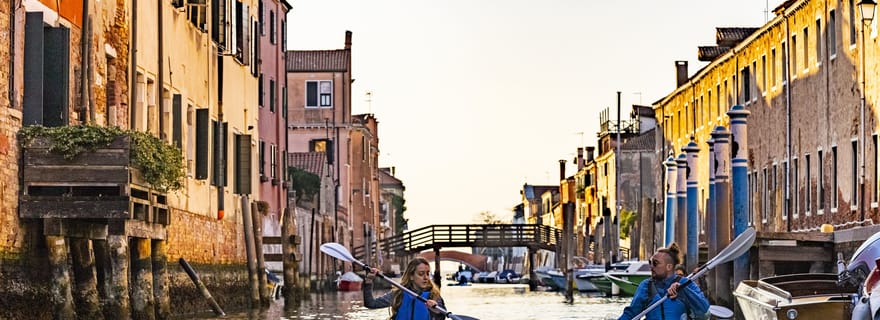 Venise : Excursion en kayak au coucher du soleil dans les canaux