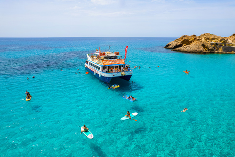 Ibiza: Rejs po plaży z paddleboardem, jedzeniem i napojamiIbiza: rejs po plażach, paddleboarding, przekąski i napoje