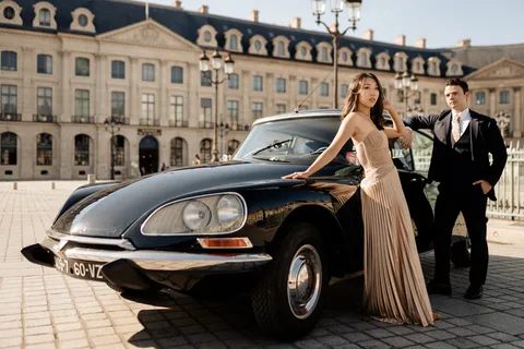 Paris: 1 Way Private Airport Transfer in a Citroën DS 21