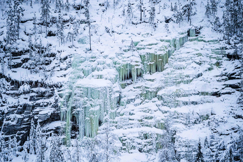 Z Rovaniemi: całodniowa wycieczka po zamarzniętych wodospadach Korouoma