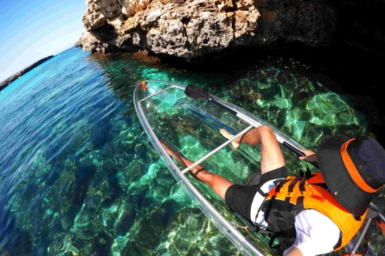 Menorca: Excursión Guiada en Kayak Transparente con Merienda
