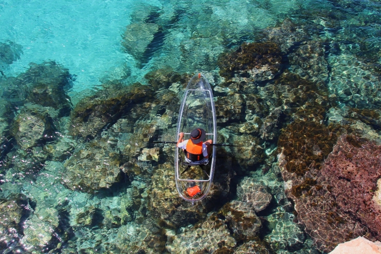 Menorca: Excursión Guiada en Kayak Transparente con Merienda