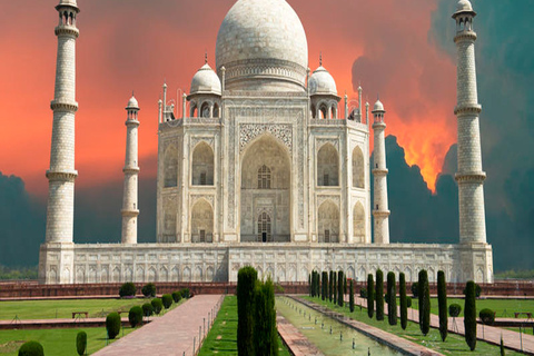 Från Delhi: Taj Mahal Sunrise &amp; Agra Privat dagsutflyktAll Inclusive Transport guide frukost monument biljett