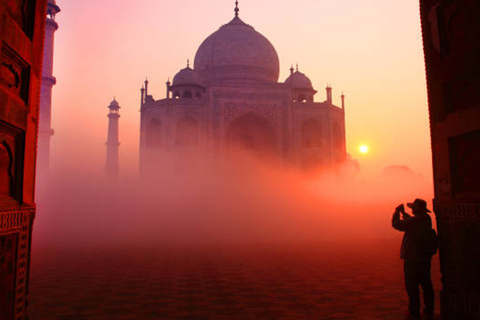 De Délhi: Viagem de 1 dia particular para o nascer do sol no Taj Mahal e AgraGuia de transporte com tudo incluído ingresso para o café da manhã