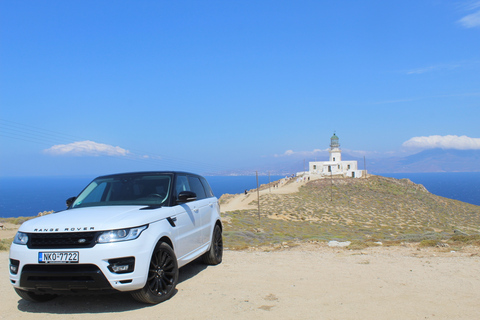 Mykonos: Excursión a medida con coche de lujo