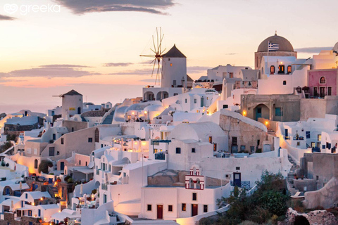 Santorini: Excursão de um dia aos vilarejos e igrejas com vista para o pôr do solSantorini: passeio de um dia pelas vilas e igrejas com vista para o pôr do sol