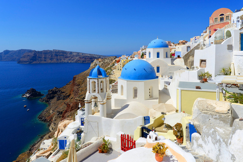 Santorin: Dörfer &amp; Kirchen Tagestour mit Blick auf den Sonnenuntergang