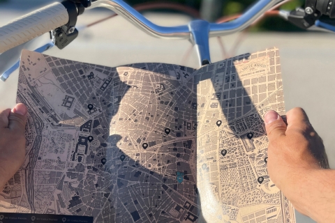 Madrid : Oldtimer-Fahrradverleih mit alter Karte