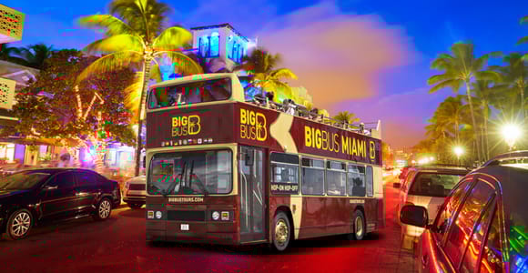 Miami: Nachttour im Open-Top-Bus mit Live Guide