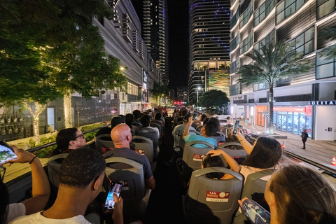 Miami: Open-Top Sightseeing Night Tour met live gidsMiami: Sightseeing Open-Top Night Bus Tour met Live Gids